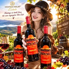 Vang Đỏ Estate Merlot 13%Độ Chai 750mil - Vang Đà Lạt Ladofoods