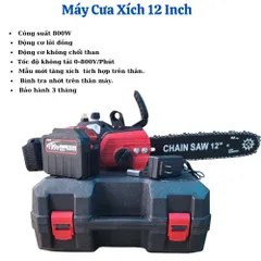 Máy Cưa Xích Dùng Pin 12inch  Động Cơ Không Chổi Than Sử  Dụng Chân Pin Phổ Thông M21. Bảo Hành 3 Tháng