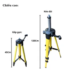 Chân máy cân bằng tia laser Ren 15mm, chiều cao 45-120CM