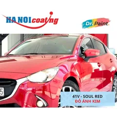 [TẶNG NHÁM] Combo 2 Bình Sơn Xịt Xóa Vết Xước cho xe Ô tô MAZDA 2 màu ĐỎ ÁNH KIM code 41V - SOUL RED chính hãng DR.PAINT