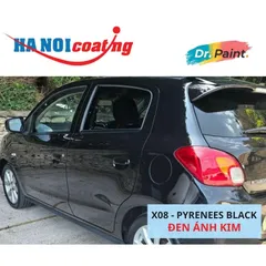 Bình sơn Xịt Xóa Vết Xước Xe Ô tô MITSUBISHI MIRAGE Màu ĐEN ÁNH KIM Code X08 - PYRENEES BLACK chính hãng DR.PAINT