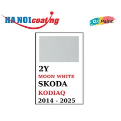 Bình sơn Xịt Xóa Vết Xước cho xe Ô tô SKODA KODIAQ màu Trắng Lịch Lãm mã màu 2Y - MOON WHITE chính hãng DR.PAINT
