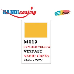 Bình sơn Xịt Xóa Vết Xước cho xe Ô tô VINFAST NERIO GREEN màu VÀNG mã màu M619 - SUMMER YELLOW chính hãng DR.PAINT