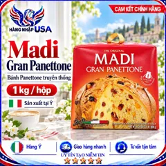 BÁNH MÌ TRÁI CÂY TRUYỀN THỐNG Ý MADI GRAN PANETTONE MỸ HỘP 1KG