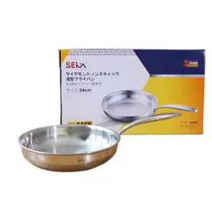 Chảo Inox Nông Lòng Vân Kim Cương Seka 3 Lớp Chống Dính - Bếp Từ, Chiên Xào Hiệu Quả, An Toàn Cho Sức Khỏe