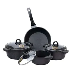 (Hàng nhập khẩu) Bộ nồi chảo 4 món đá đúc đáy từ Bennix Terra BN-01HOME