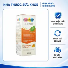 [Hàng nhập khẩu] Siro Pediakid 22 Vitamines cho trẻ từ 6 tháng - Vitamin tổng hợp 22 loại, dễ uống vị cam và mơ, tăng cường sức đề kháng, phát triển toàn diện.