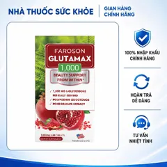 Viên uống trắng da Faroson Glutamax 1000mg của Mỹ - Hỗ trợ làm sáng da, xóa vết thâm nám, bảo vệ da khỏi tia UV