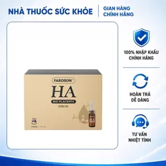 (Hàng nhập khẩu) Faroson HA Bio Placenta Serum Hộp 3 Lọ x 10ml - Serum Dưỡng Ẩm Hỗ Trợ Căng Bóng Da