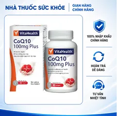 (Hàng nhập khẩu) Viên Uống VitaHealth CoQ10 100mg Plus Hỗ Trợ Sức Khỏe Tim Mạch - Lọ 30 viên