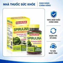 (Hàng nhập khẩu) Spirulina MediUSA 90 Viên - Hỗ Trợ Tăng Sức Đề Kháng