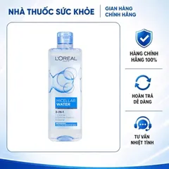 (Hàng nhập khẩu) Nước tẩy trang L'Oréal Micellar Water Refreshing cho da hỗn hợp và da dầu chai 400ml