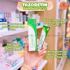 Gel đẩy mụn ẩn gom cồi mụn Tazoretin xanh 15g da đẹp mịn màng
