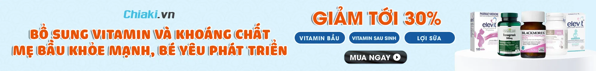 Chiaki Sale vitamin và khoáng chất cho bà bầu giảm tới 30%