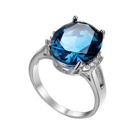 Nhẫn mặt đá xanh tròn chất liệu hợp kim mạ bạc