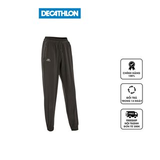 Quần dài chạy bộ nữ có túi Decathlon Kalenji Run Dry màu đen