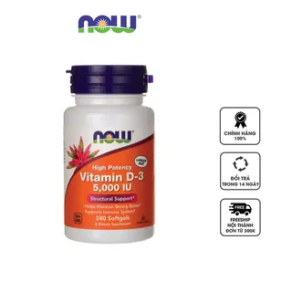 Viên uống vitamin D3 5000 IU Now của Mỹ