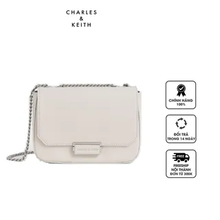 Túi Charles & Keith Chain Strap Shoulder Bag CK2-80671320-6 Light Grey