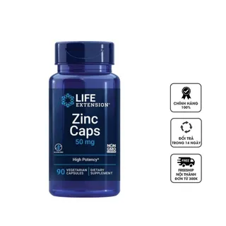 Viên uống bổ sung kẽm Zinc Caps 50mg Life Extension của Mỹ