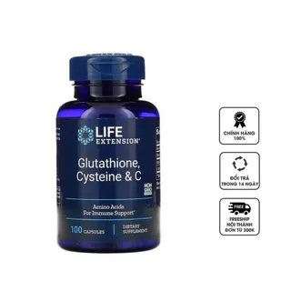Viên hỗ trợ làm trắng da Life Extension Glutathione, Cysteine & C