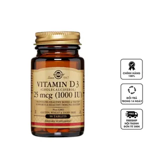 Viên uống hỗ trợ bổ sung Vitamin D3 1000IU Solgar
