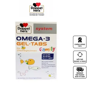 Doppelherz System Omega-3 Family giúp bổ sung Vitamin, DHA, EPA