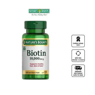 Viên uống dưỡng da tóc móng Nature’s Bounty Biotin 10.000mcg