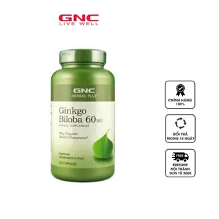 Viên hỗ trợ não bộ Ginkgo Biloba 60mg GNC Herbal
