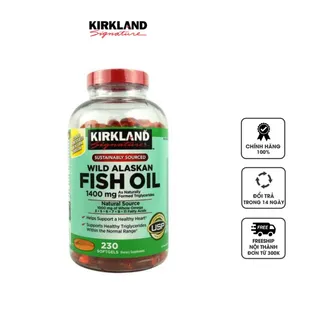 Dầu cá Kirkland Wild Alaskan Fish Oil 1400mg