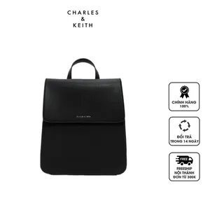 Balo Charles & Keith Front Flap Structured Backpack CK2-20160019 Black