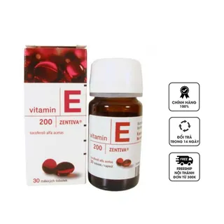 Vitamin E Đỏ Zentiva 200mg Chính Hãng Của Nga Hộp 30 Viên