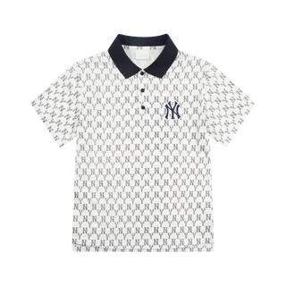 Áo Polo MLB Monogram Allover Collar Short Sleeve T-shirt New York Yankees 31TSQM131-50N