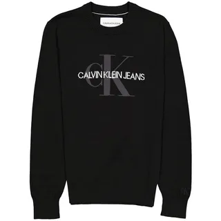 Áo nam Calvin Klein Men's Black Organic Cotton Monogram Pullover Sweater