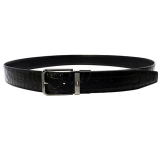 Thắt lưng da Bally Black Embossed Calfskin Adjustable Belt size 110 cm