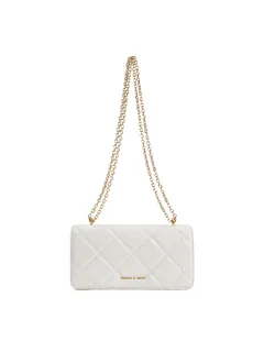 Túi Charles & Keith Paffuto Chain Handle Quilted Long Wallet CK6-10681031-2 White