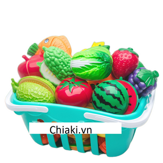 Bộ đồ chơi cắt ghép trái cây, rau củ bằng nhựa 35 chi tiết