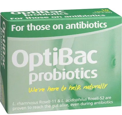 Men vi sinh Optibac cho bé dùng kháng sinh hộp 10 viên