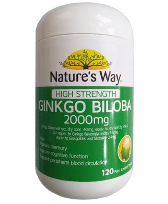 Viên uống Ginkgo Biloba 2000mg Nature Way của Úc