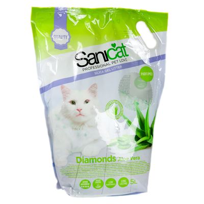 Cát hạt thủy tinh cho mèo Sanicat Silica Gel hương lô hội