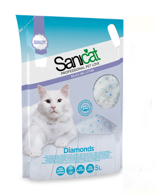 Cát thuỷ tinh Sanicat Silica Gel Diamond cho mèo