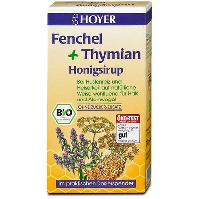 Siro mật ong hữu cơ Hoyer Fenchel Thymian Honigsirup