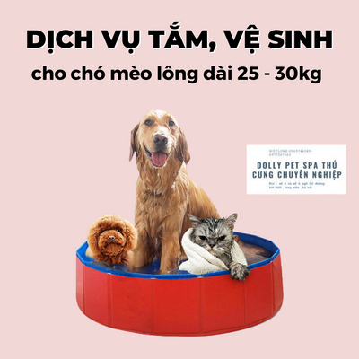 Voucher tắm vệ sinh trọn gói cho chó mèo lông dài 25kg tới 30kg