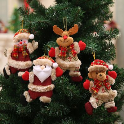 Set 3 búp bê vải bông đáng yêu treo trang trí Noel