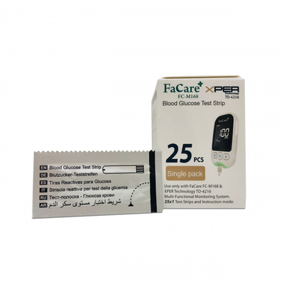 Hộp 25 que thử đường huyết Glucose cho máy đo Facare FC-M168