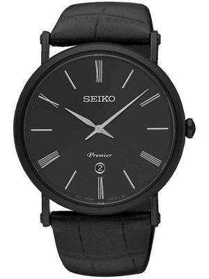 Đồng hồ nam dây da Seiko Premier Quartz SKP401