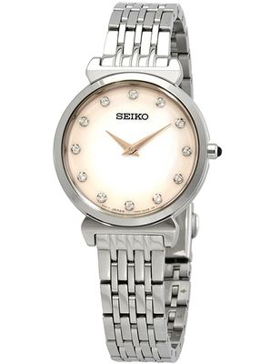 Đồng hồ nữ Seiko SFQ803 mặt hồng phấn đính đá