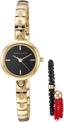 Set đồng hồ nữ ANNE KLEIN AK/2854GBST 22mm kèm vòng màu đen