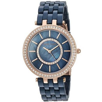 Đồng hồ nữ Anne Klein AK/2620NVRG Swarovski Navy Blue Resin Bracelet Watch