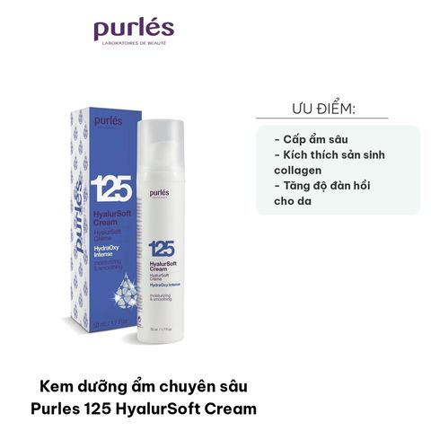 Kem Dưỡng Ẩm Chuyên Sâu Purles 125 HyalurSoft Cream 50ml - Cấp Ẩm Sâu, Dưỡng Da Mềm Mịn, Phù Hợp Mọi Loại Da