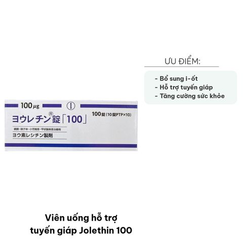 Viên uống hỗ trợ tuyến giáp Jolethin 100 - Bổ sung i-ốt, tăng cường sức khỏe, dễ uống, 100 viên chính hãng từ Daiichi Yakuhin Sangyo
